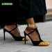 Fashionable Gold Thumb Five Toe Women Slim High-Heeled Slippers Versatile Temperament Ankle Strap Sandals_vogvips.com