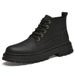 Big Yellow Boots Martin Boots Fleece Thermal Short Boots Medium Tube Large Size Boots Leather Splicing Casual Boots_vogvips.com