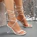 2025 Large Size Women's Foreign Trade, Square Toe, Lace-Up, Thin Heel, High Heels, Cross Strap Sandals For Women,_vogvips.com