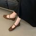 Spring And Autumn New Women S Mary Jane Flat Square Toe Granny French Style Elegant Single Strap Shoes For_vogvips.com