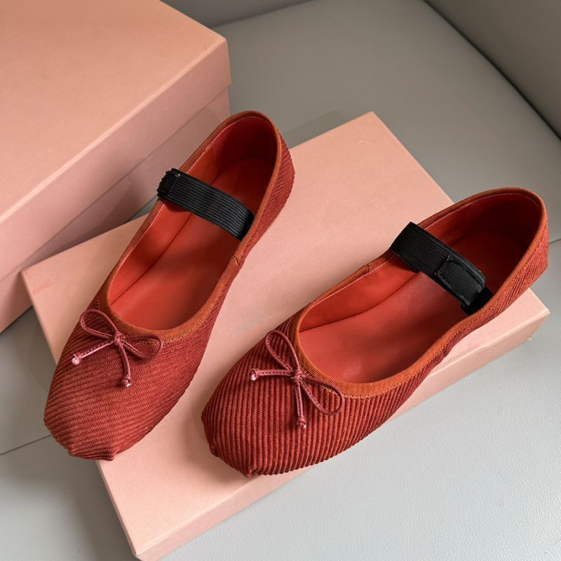 Mary Jane Ballet Designer Elegant Evening Dance Fashion Dress Shoes Flat Sandals Women's Luxury Brand Leather Factory_vogvips.com