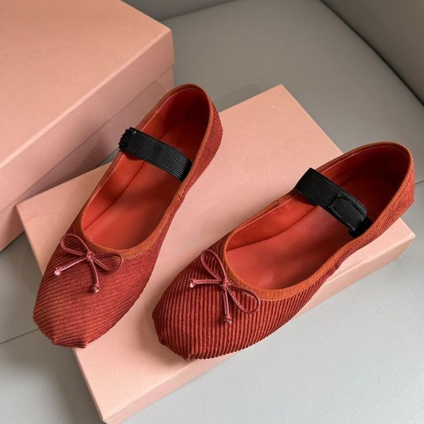 Mary Jane Ballet Designer Elegant Evening Dance Fashion Dress Shoes Flat Sandals Women's Luxury Brand Leather Factory_vogvips.com