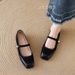 Mary Jane Single Shoes Women's Flat Shoes Temperament Red With Skirt Evening Shoes_vogvips.com
