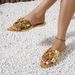 Women's Shoes Hot Selling Women's Flat Slippers New Pointed Open Toe Metal Decoration Middle East ShoesGolden Shoes_vogvips.com