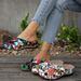 Women's Summer Slip-On Sandals Plus Size 20-25 Thick Soled Hollowed Out Wedge Heel Printed Lazy Style Size 43_vogvips.com