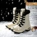 Snow Boots With A Mid Tube Design, Trendy Women's Outdoor Travel, Comfortable, Snow Resistant, Anti Slip, Warm And High Top Women's Shoes_vogvips.com