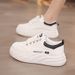 Autumn White New Korean Edition Ins Female Students Thick Soled Height Increasing Sports Board Shoes Casual Street_vogvips.com