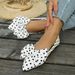 New Foreign Trade Bowknot Polka Dot Shallow Single For Women, Cross-border Mary Jane Ballet Flats, All-season Boat Shoes_vogvips.com