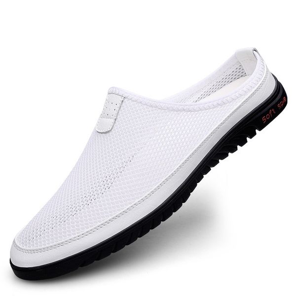 Mesh Fly-woven Men's Shoes Casual Shoes Half-drag Convenient Travel Shoes Dad Shoes Walking Shoes_vogvips.com