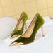 Style Banquet Fashion Light Luxury Thin High Heel Metal Pointed Suede Women S Shoes Single Shoe_vogvips.com