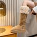 Instant Dispatch~ Tube Snow For Women 2024 New Style Fleece Lined Thickened Cotton Shoes Thick Sole Two-Way Wear_vogvips.com