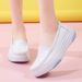 Nurse Shoes Women's Comfortable Non-slip Soft Soles Breathable Thick Soled Hollow Leather Mid-heel Medical Small White Shoes_vogvips.com