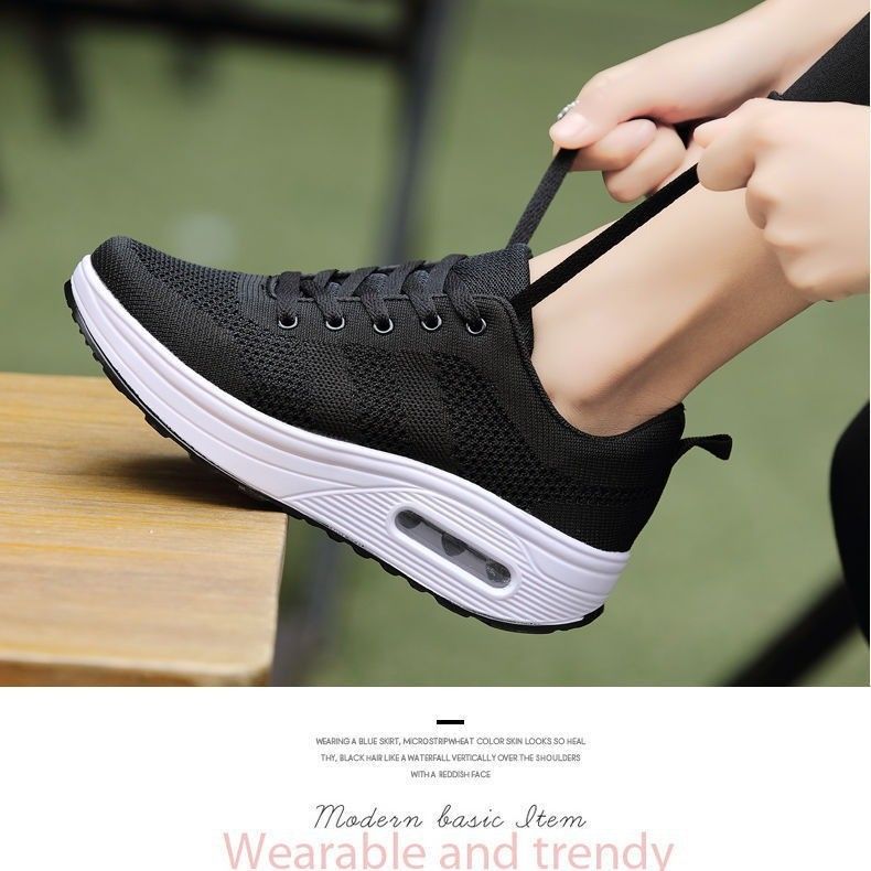 Jiajia Jiajia Mesh Women's Spring Summer New Fashion Simple Breathable Single Women Thick Sole Height Increasing Lightweight_vogvips.com