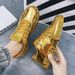 Couple Shoes For Spring And Autumn, Personalized Patent Leather Glossy Local Tycoon Gold Sneakers For Men And Women, Sports And Leisure_vogvips.com