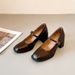 Leather Version~Silent Soft-soled Chunky Heel Versatile Commuting Women's Soft Leather Retro Mary Jane Shoes With_vogvips.com