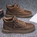Men's Spring Autumn New Martin High Top Casual Board Shoes, Trendy Versatile Black Work Boots, Sports And Leisure Shoes_vogvips.com