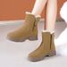 Cowhide Snow Boots For Women, Winter With Added Fleece And Thick Short Boots Made Of Genuine Leather, Anti Slip, Wool And Fur Integrated Cotton Shoes_vogvips.com