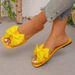 New Women's Solid Color Flat 2026 Summer Fashion Bow Design Sandals Outdoor Lightweight Casual Beach Slippers Plus Size_vogvips.com