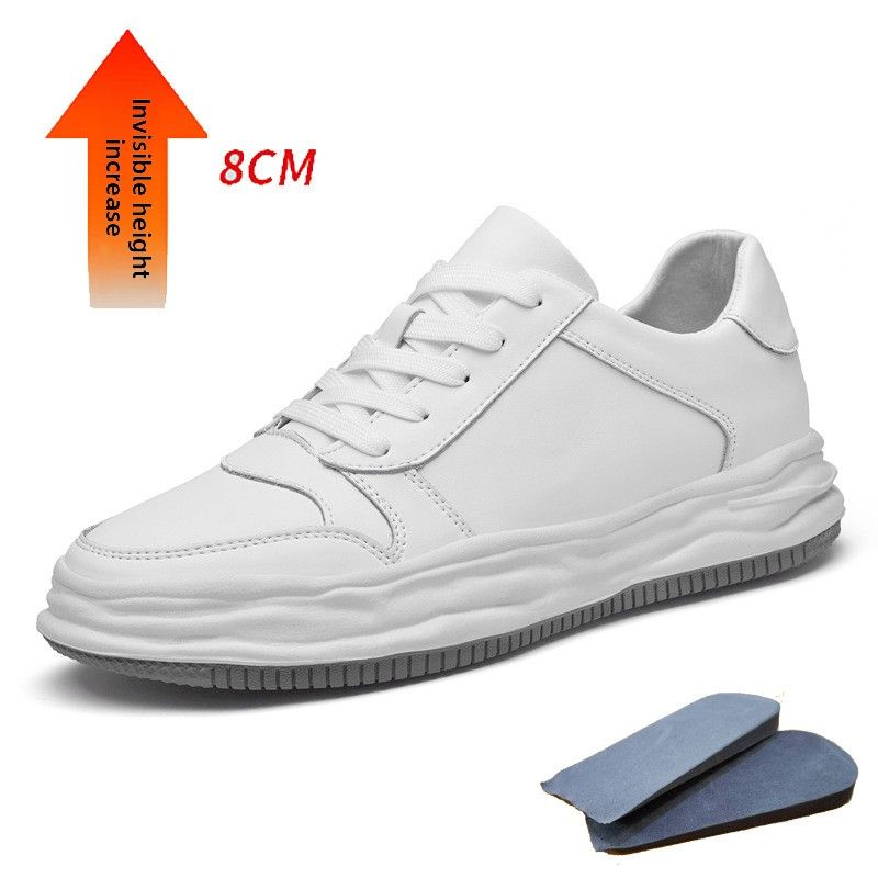 Men's Invisible Inner Height Increase Embossed White Casual Shoes Invisible Board Shoes Men's Shoes_vogvips.com
