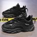 Spring New Breathable Men's Trend Versatile Black Sports Casual Thick Sole Dad Shoes_vogvips.com