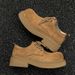 ShoeVault Cleanfit Big Toe Suede Derby For Men And Women Thick Sole Height Increasing British Style Workwear Low-top Yellow Boots_vogvips.com