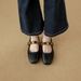 Soft Leather French-style Women's Flat Mango-toe Ballet Gentle Evening Style Shoes, Vintage Mary Jane Shoes_vogvips.com