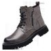 European Warm Series Martin High Autumn New Fleece Lined Warm Business Casual Height Increasing Mid Top Leather Shoes Men's Work Boots_vogvips.com