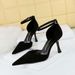8323-7 Style Fashionable Minimalist Slim Fitting Women's Sandals With Suede Surface, Shallow Mouth, Pointed Head, Hollow_vogvips.com