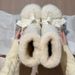 White Bowknot Furry Snow For Women 2025 Winter New Style Fleece-Lined Warm Short Boots Versatile Northeast Cotton Shoes_vogvips.com