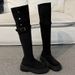 Two-Way Fold Thick-Soled Long For Women 2024 Winter New Chunky Heel Over-the-Knee Riding Boots Spring Autumn Style_vogvips.com