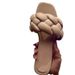 Women’s Shoes New Large Size Sandals For Women One Word Solid Color Woven Casual Outdoor Sandals For Women Shoes_vogvips.com