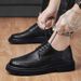 Euro Step Brogue Autumn Breathable Young British Style Black Casual Formal Business Soft Leather Men's Shoes_vogvips.com