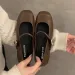 for Women Shallow Womens Slippers Fashion Buckle Strap Bean Shoes Solid Flat Low Heels Zapatos 250401_vogvips.com