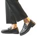 Euro Step Slip-On Martin Boots Height-Increasing Driving Small Leather Black Work Shoes Men's Loafers Versatile Breathable_vogvips.com