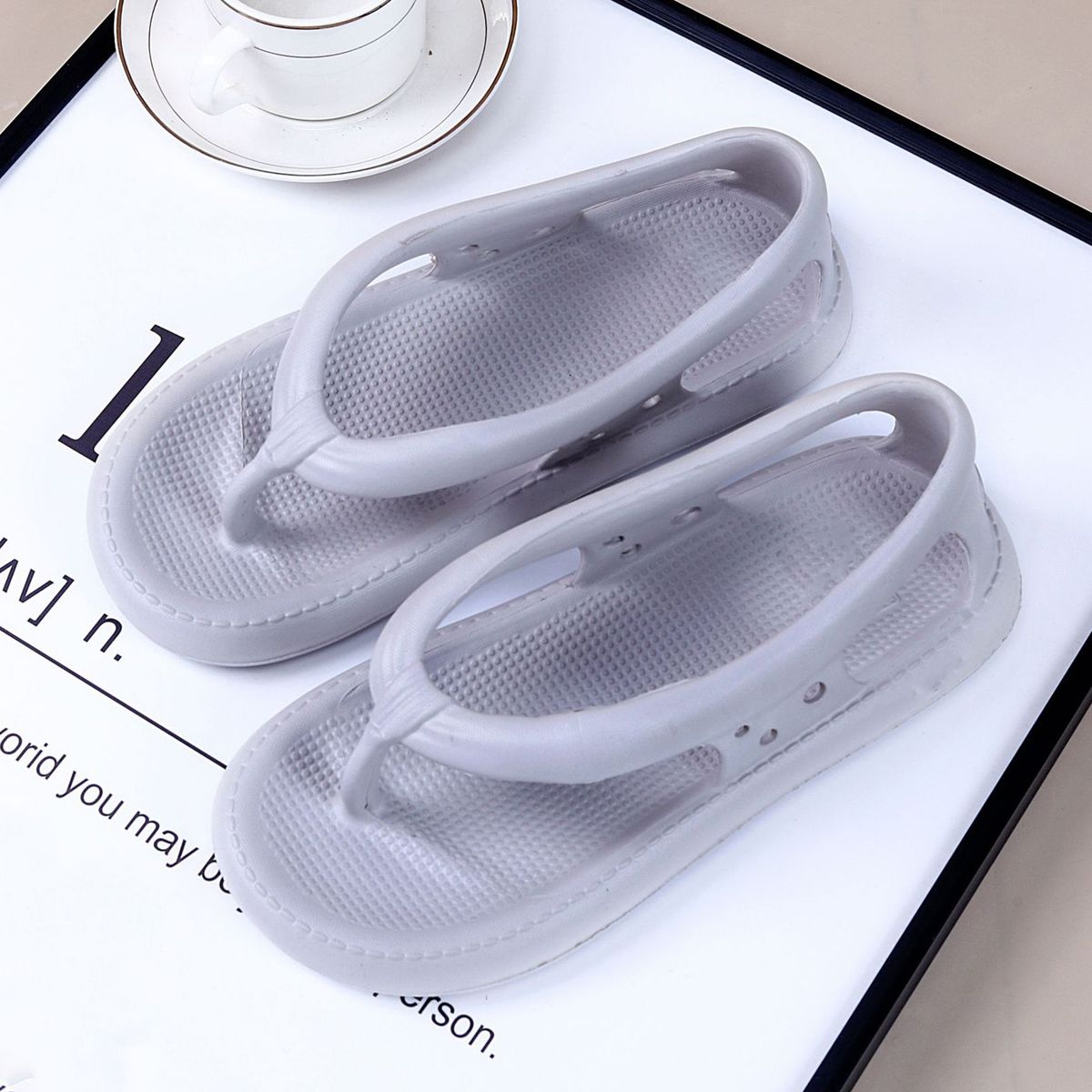 Woman EVA Thick Bottom Sandals Anti-odor Without Grinding Feet Slippers Gift For Christmas Birthday New Year_vogvips.com