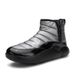 Men's Winter Snow Boots With Fleece Lining - Thick Sole Slip-On Casual Shoes For Teens & Adults - Waterproof High-Top Warm Boots_vogvips.com