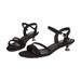 Soft Leather Suede Sandals Women's Stiletto Low Heel Medium Heel High Heel Black One-word Buckle Women's Shoes_vogvips.com
