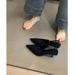Black Elegant French-style Pointed-toe Sandals For Women, Spring-summer High-heeled Mules, Korean-style Single Shoes_vogvips.com