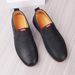 Euro Step Summer Handmade Lace-up Slip-on Soft Sole Casual Leather Shoes Men's Hollow Breathable Loafers_vogvips.com