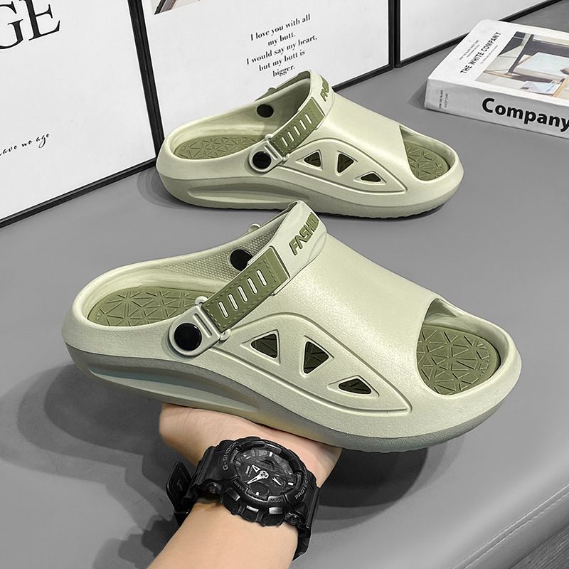 Men's Slippers For Outdoor Wear, Summer Thick Soled, With A Feeling Of Stepping On Poop, Beach Leisure, Anti Slip,_vogvips.com