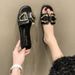 Women's Plus Size Slippers Summer Wear Metal Buckle Soft Sole One Strap Square Toe Sandals_vogvips.com