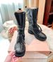 New Home Mid-Calf Martin Women Thick Heel Buckle Vintage Western Cowboy Long Fashion Boots_vogvips.com