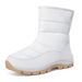 Winter Outdoor Snow Boots For Women With Plush And Thick Cotton Shoes, Zipper, Thick Sole, Waterproof, Anti Slip, Warm Cotton Shoes_vogvips.com