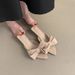 Women's Slippers For Summer Outdoor Wear, New Bowknot French Style, Gentle Fairy Evening Breeze, Dress Matching Cat Heel_vogvips.com