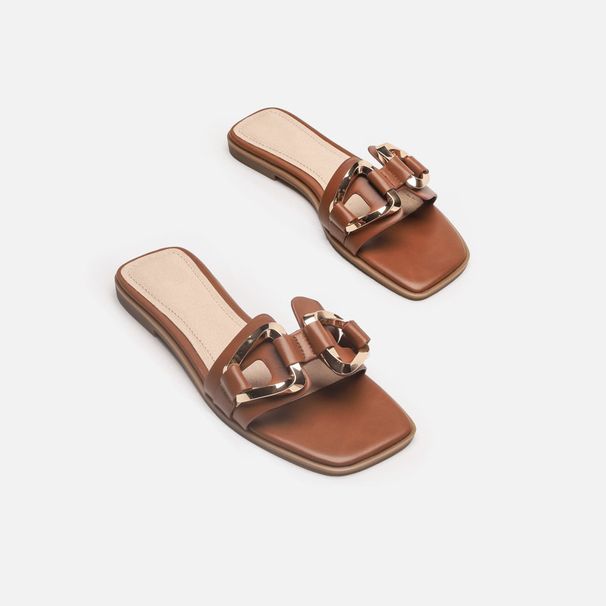 Women's Flat Sandals Korean Style Summer Trendy Chain Strap Open Toe Beach Sandals_vogvips.com