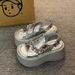 Women's Height-Increasing Thick-Soled 2026 New Summer Outdoor High-End Style Silver European Platform Beach Sandals_vogvips.com