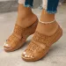 2026 New Flat Bottomed Hollowed Out Flower Shaped Women's Casual Shoes Retro Middle Aged Slippers_vogvips.com