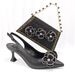 Women S Pointed Shoe Bag Set Handmade Flower Decoration Simple Stylish Banquet Style Suitable For Parties And Everyday_vogvips.com