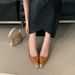 One Buckle High Heels Ladies 2025 Spring Fashion Show New Metallic Luster Patent Leather No Back Heel Fine High Heeled Sandals Fashion Exquisite_vogvips.com