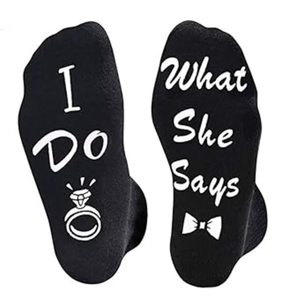Cotton couple ring socks Mid-tube socks for engagement wedding gifts for the bride and groom_vogvips.com
